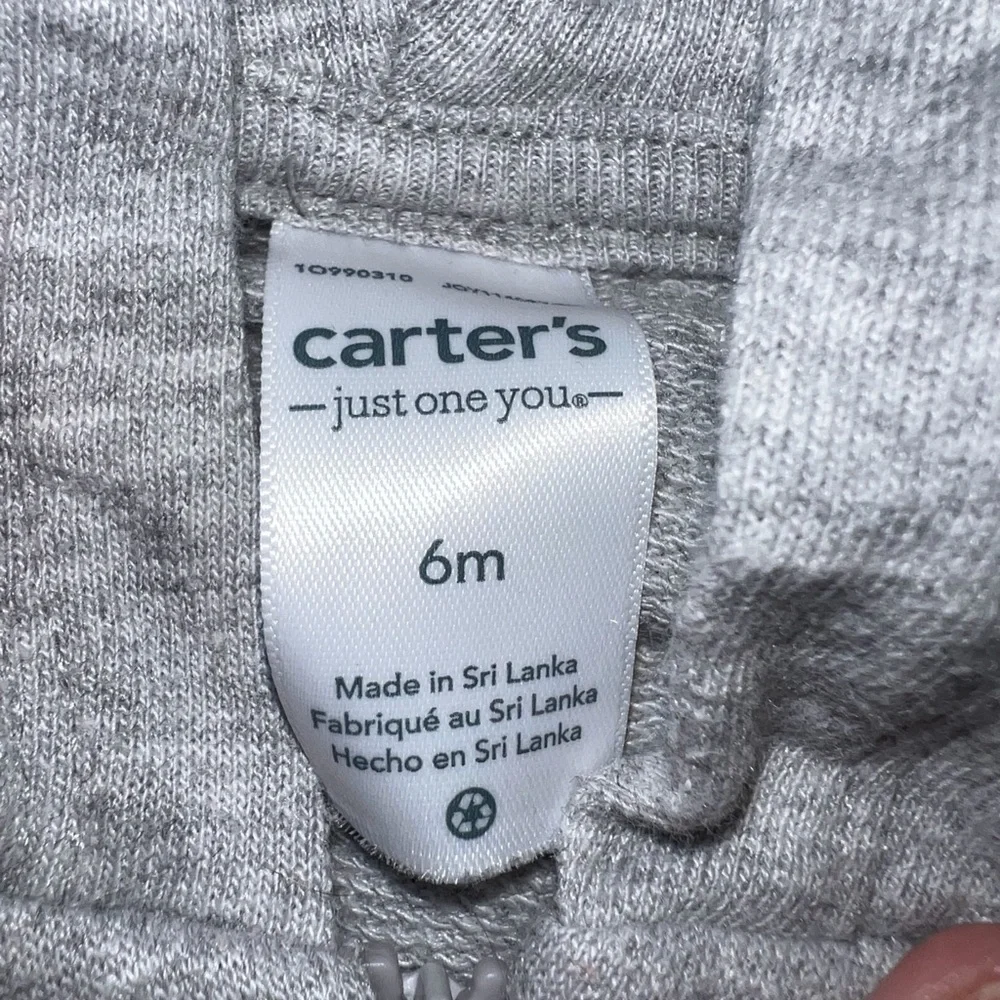 Boys, girls sweater 6 months Carter's Light Gray Dinosaur Hoodie‎